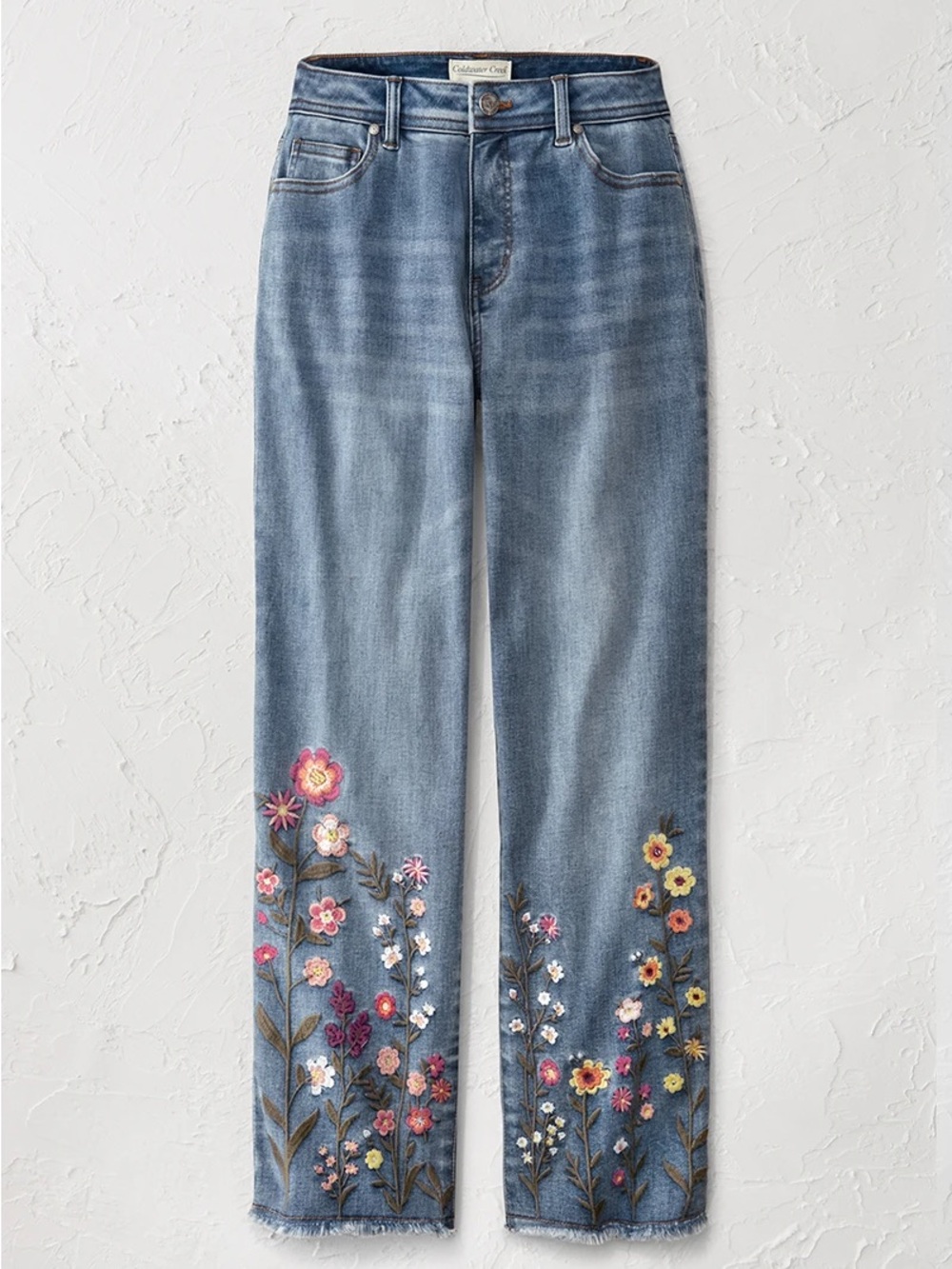 Colwater Creek Wildflower Embroidered crop Jeans, Size 14P, Great Condition - Picture 11 of 11